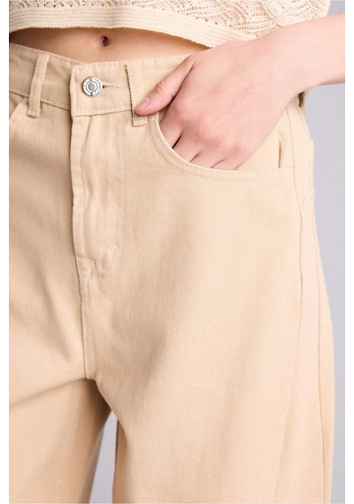 Defacto Wide Leg Yüksek Bel Pantolon H8804ax26spbg26 Bej-bg26