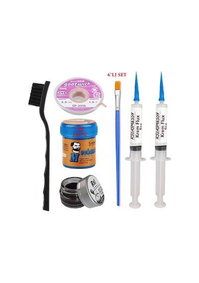 Krem Lehim Mchanc 138 C 42gr Havya Uç Temizleyici Flux Lehim Toplama Cp-2015 Lehim Emme Teli 2fırça Seti04