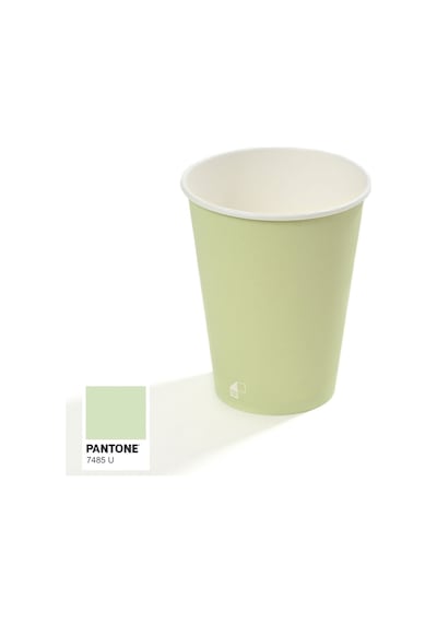 14 Oz Single Wall Baskılı Karton Bardak Açık Yeşil 50 Adet 50