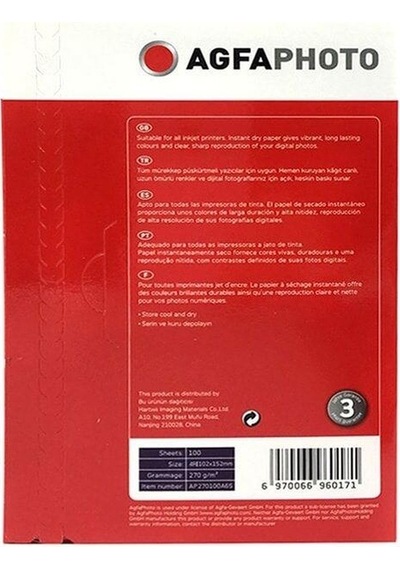 Agfa Hıgh Glossy Photo Paper 15x21 A5 270 Gr 100lü