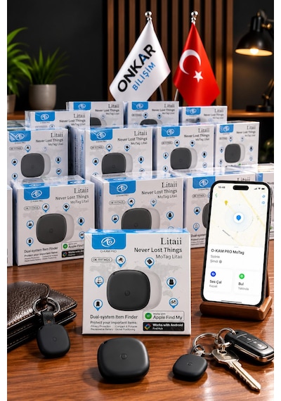 Okam Tag Apple iOS  & Android Uyumlu Airtag Akıllı Gps  Siyah 1