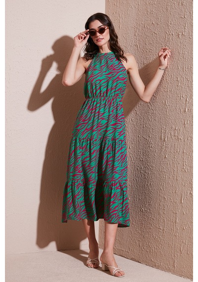 Sd Luxury Bayan Elbise 6784283 Yeşil-pembe Yeşil-pembe