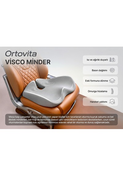 Yeni Nesil Visco Ortopedik Ergonomik Kaymaz Taban Terlemez Koltuk Yükseltici Araba Ve Ofis Minderi Rahat Duruş Ve Ağrı Giderici Siyatik 1