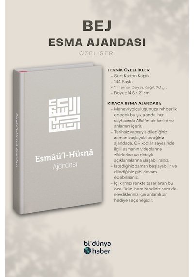 Esmaül Hüsna Ajandası- Bej Özel Seri Çok Renkli
