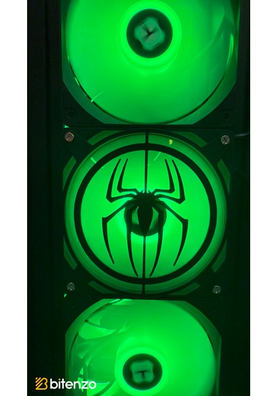Örümcek Logolu V2 120x120 Mm Pc Fan Kapağı - Masaüstü Bilgisayar Fan Kapağı Siyah