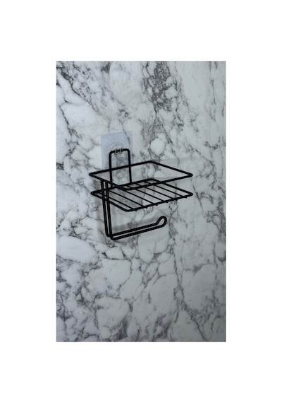 Buççin Online Mağaza Raflı Magic Yapışkan Askılı Wc Kağıtlık,yedekli Tuvalet Kağıtlığı Siyah Metal Siyah Çok Renkli
