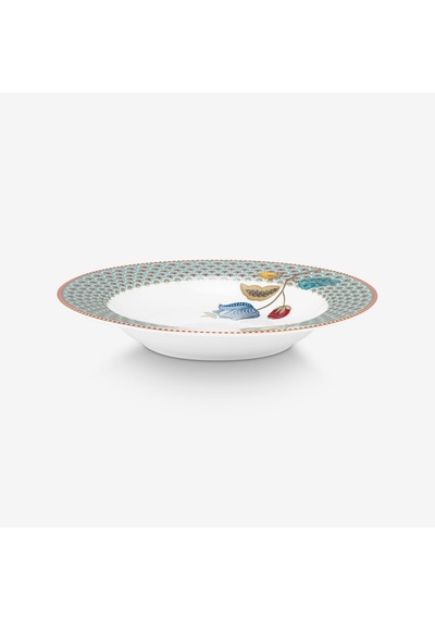 Mavi Porselen Çukur Tabak 21,5 Cm