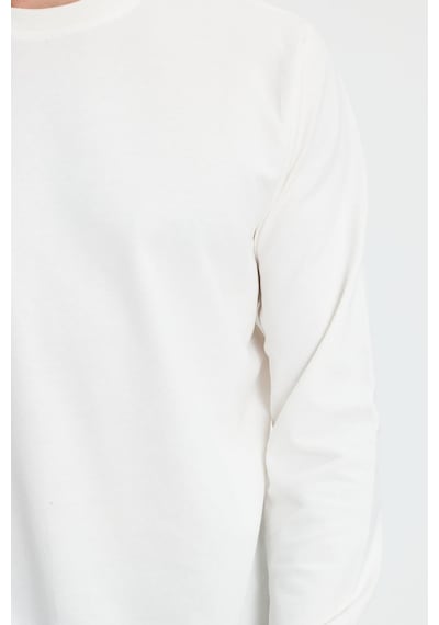 Tudors Erkek Relax Fit Rahat Kesim %100 Pamuk 2 İplik Bisiklet Yaka Beyaz Sweatshirt-41515 Beyaz
