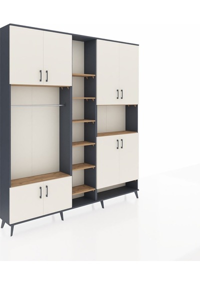 Arges Dolap 18 Raflı 8 Kapaklı Tek Askılı 220x30x243 Antrasit-aytaşı/çam Aytası/atlas Çam Arges Dolap 18 Raflı 8 Kapaklı Tek Askılı 220x30x243 Antrasit-aytaşı/çam Aytası/atlas Çam