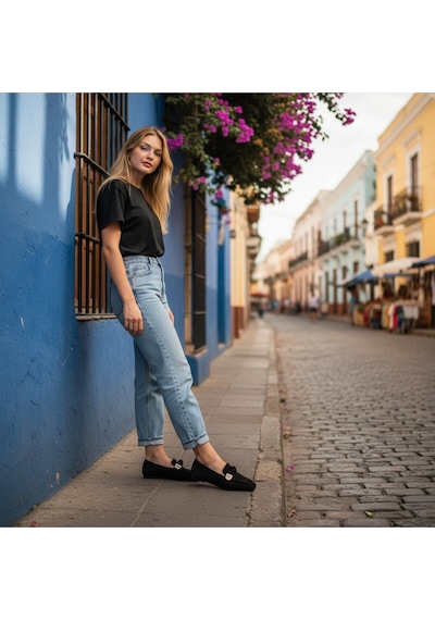 Aska Shoes Shoes Günlük Tokalı Babet 2025aska002 Siyah