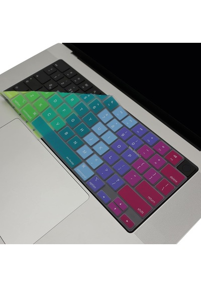 Macbook Uyumlu Us İngilizce Klavye Koruyucu Amerikan Enter M1-m5 A2681 A3113 A3240 A3449 A2941 A3241 A2442 A2779 A2992 A2485 A2991 Keyboard Cover Touch Id Pembe Yeşil