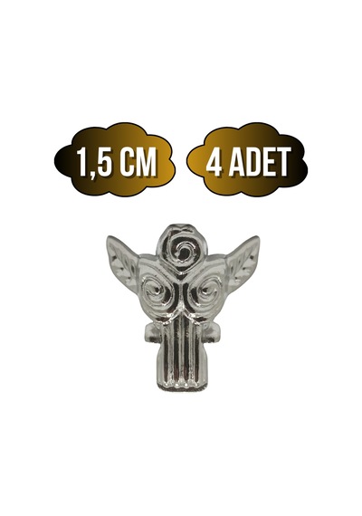 Melek 1.5cm Metal Ayak Çeyiz Ve Hediye Kutusu Mobilya Ayağı 1.5cm Gümüş 4 Adet Gümüş