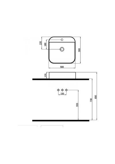 Loft Batarya Delikli Lavabo Beyaz