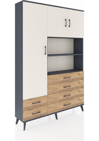 Arges Dolap 8 Raflı 6 Çekmeceli 3 Kapaklı 132x30x195 Antrasit-aytaşı/çam Aytası/atlas Çam Arges Dolap 8 Raflı 6 Çekmeceli 3 Kapaklı 132x30x195 Antrasit-aytaşı/çam Aytası/atlas Çam