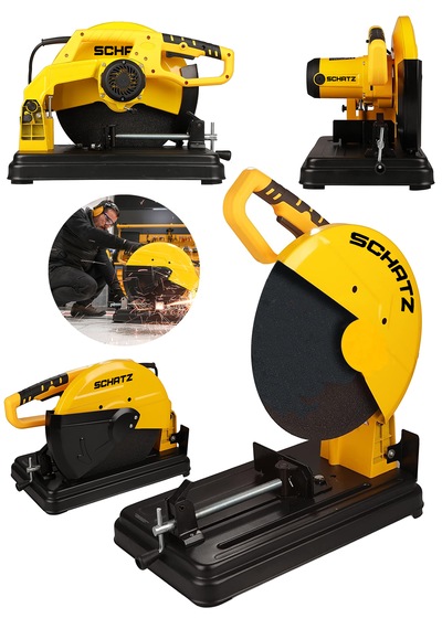Schatz 2000w Bakır Sargılı Metal Şanzıman 355 Mm Profil Metal Kesme Makinesi Sarı