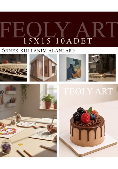 Ayrex 3 Mm 15x15 Mdf Plaka 10 Adet - Hobi, Maket, Ahşap El Sanatları İçin Uygun 10 Lu Paket