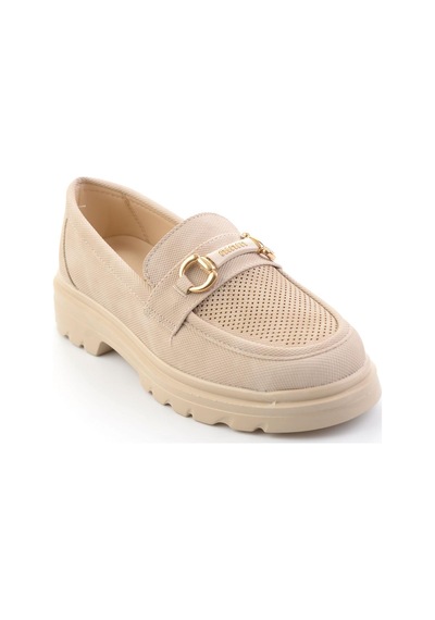 Bambi Bej Kadın Loafer Ayakkabı K01536103737 Bej