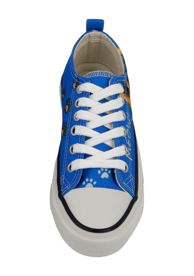 Kadın Vegan Mavi Sneakers - Meow Attack Tasarım Çok Renkli