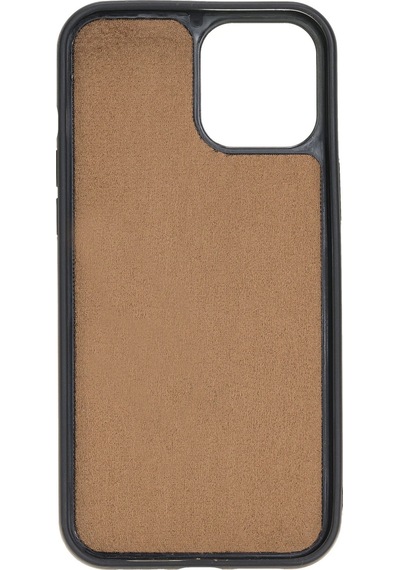 Apple Uyumlu iPhone  12 Pro Max Deri Arka Kapak Rst2ef Taba