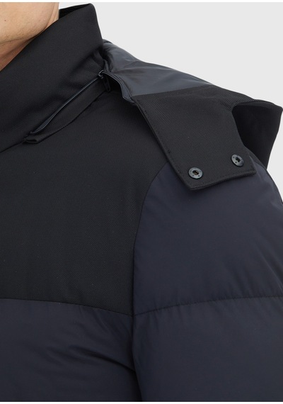 Ramsey Siyah Regular Fit Kapüşonlu Dokuma Kaban siyah black