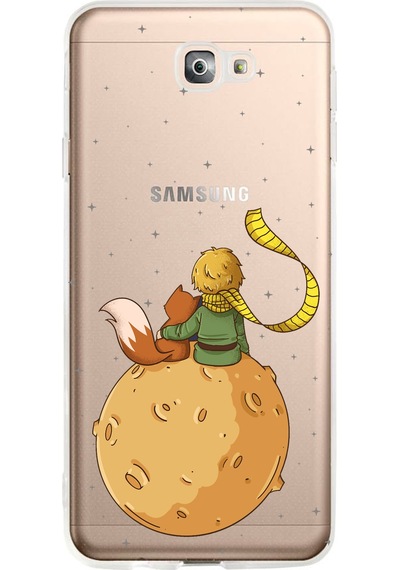 Samsung Galaxy J7 Prime Uyumlu Küçük Prens Gezegen Boa Tasarımlı Baskılı Silikon Kılıf Renkli