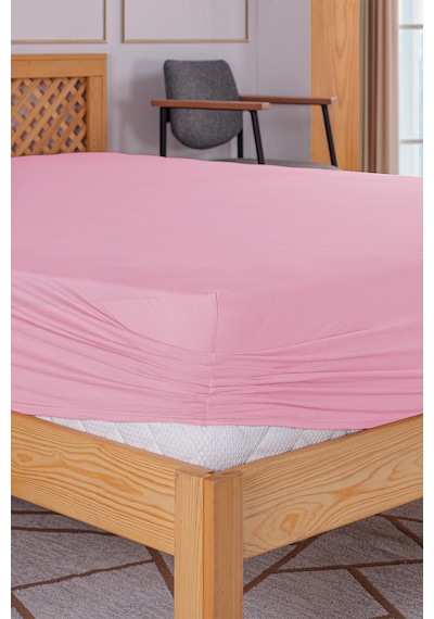 Penye-likralı Lastikli Çarşaf, 120 200 Tek Kişilik %100 Pamuk-elastan Örme Kumaş, 200 Gr/m² Pembe
