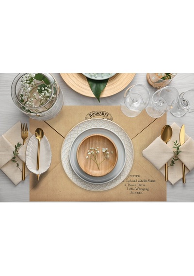 Adawall Home Harry Potter Letter Kumaş Amerikan Servis 4'lü Set Bej