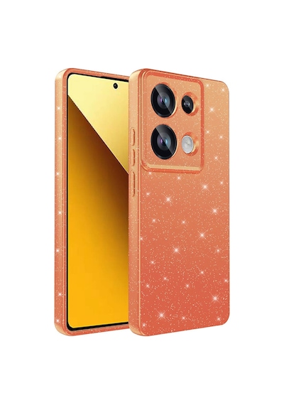 Kilifone - Xiaomi Uyumlu Redmi Note 13 Pro 4g - Kılıf Simli Kamera Korumalı Koton Kapak - Turuncu