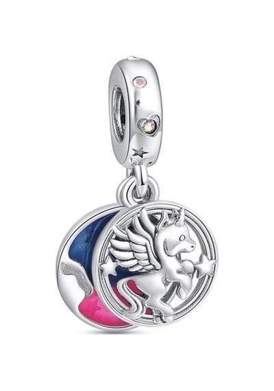Fubena Büyülü Unicorn Sallantılı Charm Gümüş