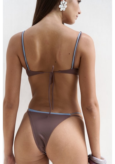 Mai Collection Mai Studios Co. Dharma Renk Bloklu Kahve Bikini Üstü Kahve