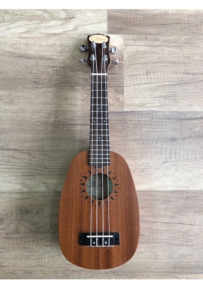 Finks Olive Komple Maun Ağacı Ananas Model Soprano Ukulele -Kılıf