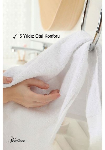 3 Adet Pamuklu, Beyaz El Havlusu El, Yüz, Baş Havlusu Spa Ve Otel Havlusu 50x90 Cm Beyaz