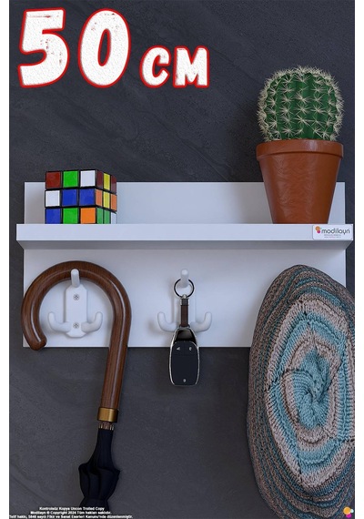 Kedi 9 Kancalı Hol Askısı 3'lü Set 46,4x19 Cm - Şık Tasarım, Çok Amaçlı Düzenleyici Ve Yer Tasarrufu 50 Cm