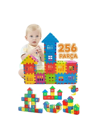 256 Parça Yapı Oyuncak Puzzle Blok 3d Tasarım Yeteneğini Geliştiren Eğlenceli Bilişsel Yapı Taşları
