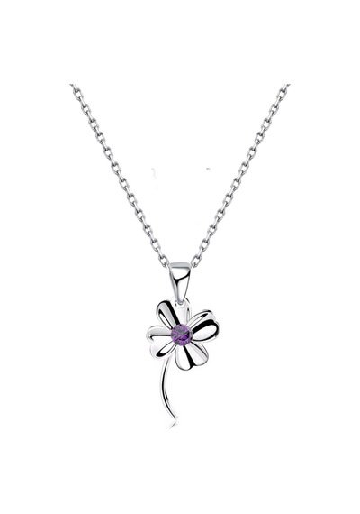 Brezza Lusso Jewelry Gümüş Dört Yapraklı Yonca Kadın Gümüş Kolye (450879622) 45 CM