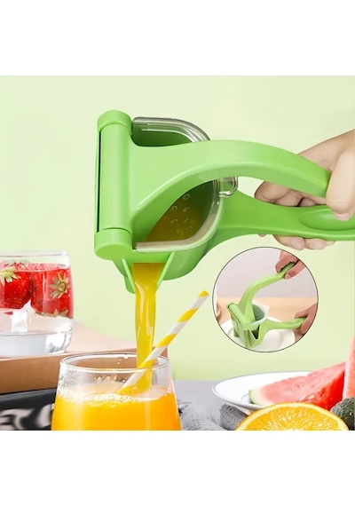 Yeşil Renk Manuel Meyve Sıkacağı Plastik Pratik Limon Portakal Sıkma Aparatı Ergonomik Ev Tipi Çok Renkli