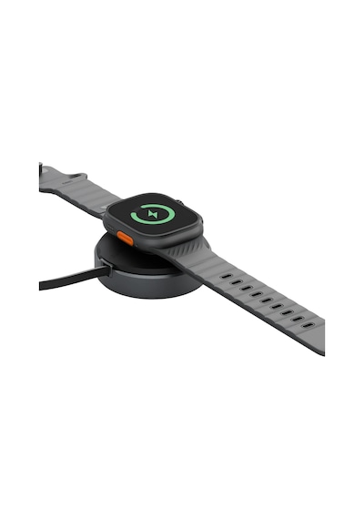 Energea Magduo Arc 2in1 80cm Dahili Kablolu 15w Telefon Saat Hızlı Şarj Standı - Koyu Gri