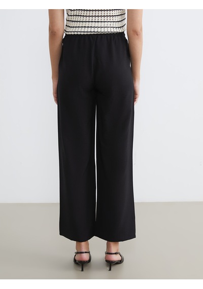Lcw Comfort Siyah Beli Lastikli Geniş Paça Kadın Pantolon