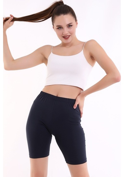 Self Clothing Kadın Antrasit Penye Kumaş Yüksek Bel Kısa Tayt Slf1295