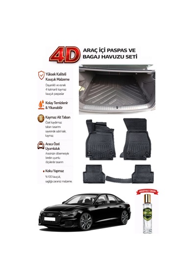 Audi A6 2026 Model Araca Özel Kokusuz Paspas Takımı + Bagaj Havuzu