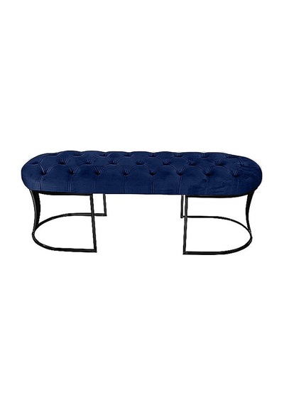 Viego Siyah Bench Puf Mavi