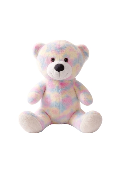50 Cm Yumuşak Peluş Gökkuşağı Ayıcık Peluş Ayı Hediyelik Peluş Beyaz - Siyah