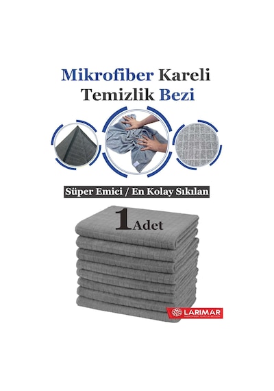Larimar Jumbo Boy Mikrofiber Kareli Temizlik Bezi 50 x 70 CM