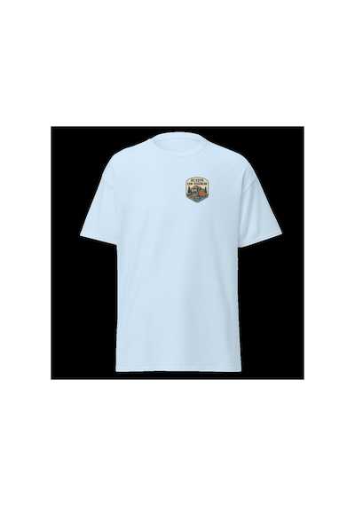 Wildstyle Az Eşya Çok Özgürlük Renkli Kamp Doğa Minimalist Baskılı Unisex Bisiklet Yaka Pamuklu Tişört Bebe Mavi