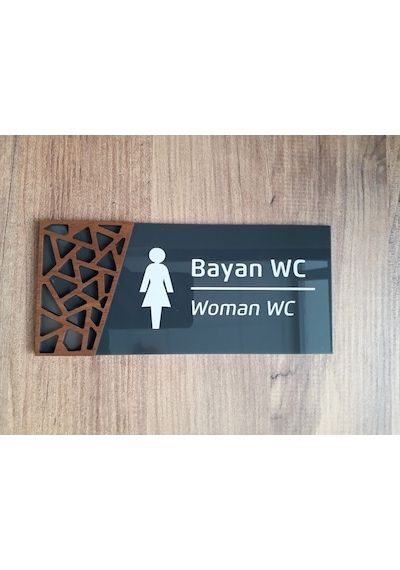 Ahşap Detaylı Pleksi Wc Yönlendirmesi