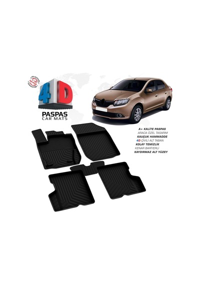 Renault Symbol 3 4d Araca Özel Havuzlu Kauçuk Paspas 2013 Ve Üzeri