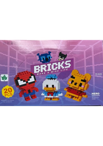 Bricks 20 Li Set Kutulu Mini Yapı Blokları 3d Karakter Figürleri Oyuncak Seti Yapboz Puzzle Karışık Model