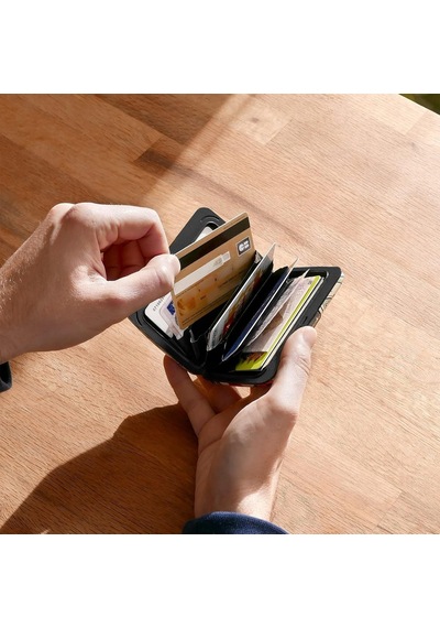 Ögon Designs Smart Case V2 Alüminyum Cüzdan - Kırmızı Çiçek Desenli, Rfıd Korumalı Kartlık