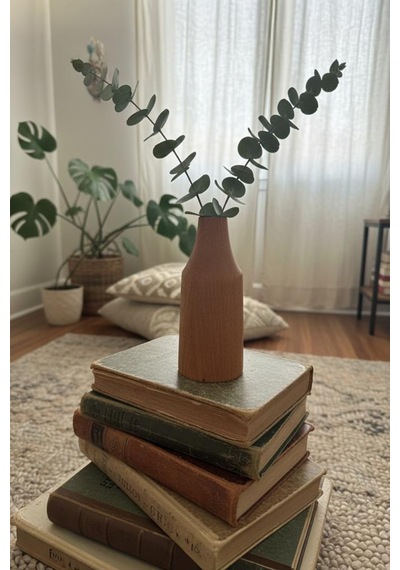 Ahşap Vazo Yasmin Küçük 16 Cm Ahşap