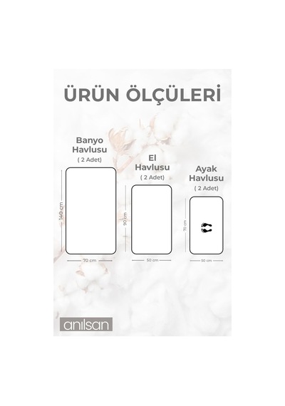 %100 Pamuk 6'lı Havlu Seti - 2 Adet El Havlusu, 2 Adet Banyo Havlusu Ve 2 Adet Ayak Havlusu Beyaz